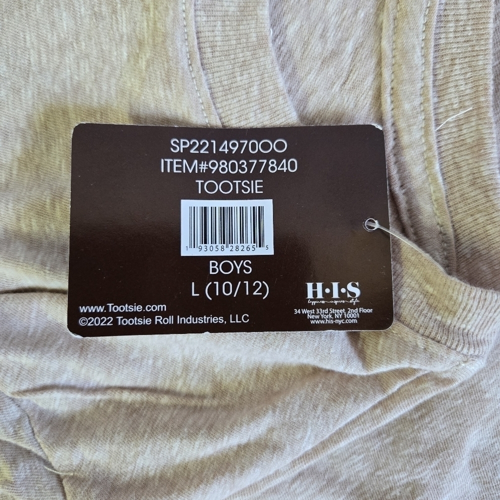 TOOTSIE ROLL | Candy Logo T-shirt in Brown/Tan sz L (Boys 10/12) - Picture 3 of 7